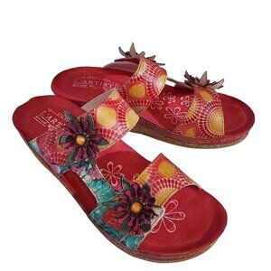L'Artiste Spring Step Polk Flower Sandals, Woman's Sandals NIB
